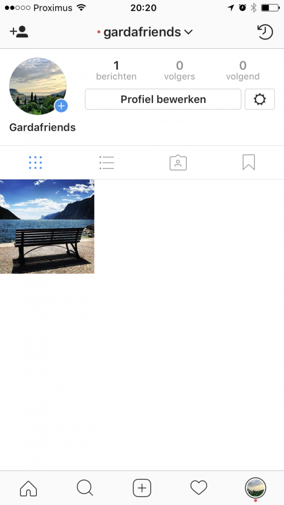 Een nieuwe Instagram account
